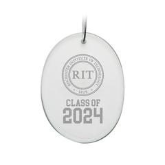 Rochester Institute of Technology Tigers Class 2024 2.75'' x 3.75'' Oval Glass Ornament