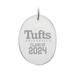 Tufts University Jumbos Class of 2024 2.75'' x 3.75'' Oval Glass Ornament