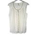 Free People Tops | Free People Women's Sleeveless Button Up Top 10 White Cream Striped Blouse | Color: Cream/White | Size: 10