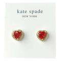 Kate Spade Jewelry | Kate Spade New York Gold Ruby Red My Love Pave’ Heart Stud Earrings Nwt | Color: Gold/Red | Size: Os
