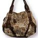 Jessica Simpson Bags | Brown Snake Skin Jessica Simpson Tote Purse Brass Details Faux Leather Straps | Color: Brown/Tan | Size: Os