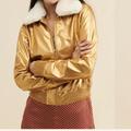 Anthropologie Jackets & Coats | Anthropologie Capulet Bomber Jacket...Rare Find! | Color: Gold | Size: S