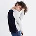 Madewell Sweaters | Madewell Backroad Button Back Color Block Crewneck Size Small Waffle Knit | Color: Blue/Gray | Size: S