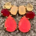 Kate Spade Jewelry | Kate Spade Tear Drop Cluster Crystal Glass Earrings Flo Pink Gold Tone Barbie | Color: Gold/Pink | Size: Os