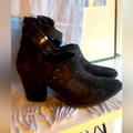 Free People Shoes | Free People Size 7 Distressed Suede Booties With Studs | Color: Black | Size: 7