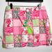 Lilly Pulitzer Skirts | Lilly Pulitzer Patchwork Mini Skirt Skort Floral Size 4 | Color: Green/Pink | Size: 4