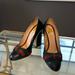 Gucci Shoes | Gucci Aline Black Leather Web Bow Block Heel Pumps Size 37 Like New | Color: Black | Size: Eu 37