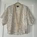 Anthropologie Tops | Anthropologie Current Air Jacket Capelet Top Ivory White Floral One Size Euc | Color: Cream/White | Size: One Size