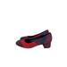 Anthropologie Shoes | Anthro Bernardo Heels Women's 7.5 Suede Leather Patchwork Color Block Retro Vint | Color: Black/Red | Size: 7.5