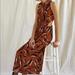 Anthropologie Dresses | Corey Lynn Calter Anthropologie Brown Abstract Printed Cut Out Midi Dress Xl | Color: Brown | Size: Xl