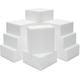 DecoPorex – Styropor-Bastelblöcke, (12 Stück) quadratische Styroporsteine ​​für Kunst und Handwerk, weiß, 10 cm x 10 cm x 5 cm