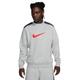 Nike Herren Top M NSW Sp FLC Crew Bb, Dk Grey Heather/Thunder Blue/Fire Red, FN0245-064, XS