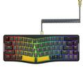 AJAZZ AKS068 Wired Mechanical Gaming Keyboard with Coiled USB C Cable,Gasket Mounted Alice 68 with CNC Knobs,Hot-Swap Brown Switch,VIA Programmable Driver,RGB backlight,PBT keycaps,for WIN/MAC-Black