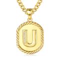 ADMETUS Initial Letter Pendant Necklace for Men Women Sterling Silver Letter U Pendant Necklace Gold U Initial Necklace Jewellery Gifts for Men Women