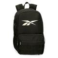 Reebok Malden Backpack Double Compartment Black 33x45x16cm Polyester 23.76L by Joumma Bags, Black/White, One Size, Double Compartment Backpack