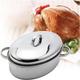 EndyAk Stainless Steel Extra Large Oval Lidded Roaster Pan: Ideal for Roasting Meat, Steaming Fish, and Baking - Compatible with Gas and Induction Stove