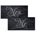 Classy Bride Mr. and Mrs. Beach Towel Set (Black) – Couples Beach Towel Set for Bride and Groom – Newlywed Couple Towels for The Honeymoon 30” x 60”