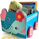 Bee Smart Wooden Toy Box - Elephant Animal | 2 in 1 Pull Along Cart & Storage Box on Wheels for Kids Nursery Bedroom | Baby Trunk for Children's Toy, Game or Book Organiser | Gifts for Boys & Girls