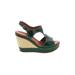 Naya Wedges: Green Solid Shoes - Women's Size 8 1/2 - Open Toe