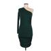 Shein Cocktail Dress - Bodycon Open Neckline Long sleeves: Green Print Dresses - Women's Size Medium