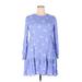 Wilfred Casual Dress - DropWaist: Blue Floral Motif Dresses - Women's Size 2X