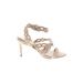 Banana Republic Heels: Ivory Print Shoes - Women's Size 8 1/2 - Open Toe