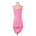 Shein Casual Dress - Bodycon Square Sleeveless: Pink Print Dresses - Women's Size 4
