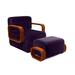 Lounge Chair - Marie Burgos Design Cayenne 29" Wide Velvet Lounge Chair & Ottoman Velvet in Indigo/Brown | 29 H x 29 W x 33 D in | Wayfair