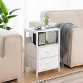 Rubbermaid Nightstand w/ Charging Station, Small Night Stand w/ Fabric Drawers & Storage Shelf For Bedrooms, Nightstands For Small Spaces | Wayfair