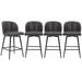 Wade Logan® Brendaly Swivel Counter & Bar Stool Set of 4-Faux leather Wood/Upholstered/Leather/Metal/Faux leather in Gray | Wayfair