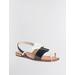 Women's Marlin Flat Sandal in Black / White / 5.5 | BCBGMAXAZRIA