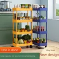 Étagère de cuisine multi-distributeur au sol chariot mobile panier à légumes étagère de salle de