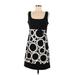 AB Studio Casual Dress - Mini Square Sleeveless: Black Polka Dots Dresses - Women's Size 8