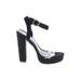 so Me Heels: Black Solid Shoes - Women's Size 9 - Peep Toe