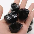 Quartz brut irrégulier d'obsidienne naturelle CitroCharbon de napperon décoration de spécimen de