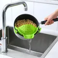 Passoire universelle en silicone pour casserole à clipser passoire à pâtes anti-déversement