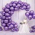 Lot de ballons métalliques chromés à hélium 10/20/30 pièces violet pour patients mariage remise