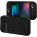 PlayVital Black Protective Case for Nintendo Switch Soft TPU Slim Case Cover for Nintendo Switch Joycon Console with Colorful ABXY Direction Button Caps