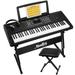 Moukey Keyboard Piano 61 Key Piano Keyboard Full-Size Electric Piano Superior Sound and Powerful Functions Electric Keyboard with Digital Piano Stand Music Stand Bench and Headphones