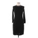 Calvin Klein Casual Dress - Sheath Mock 3/4 sleeves: Black Solid Dresses - Women's Size Medium