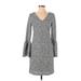 Banana Republic Casual Dress - Shift: Gray Marled Dresses - Women's Size X-Small