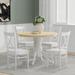 5-Piece Dining Set, 42" Round Pedestal Table and Cross Back Chairs