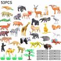 Animal Toy 52 Pack Mini Wild Plastic Animals Models Kit Toys A4B2