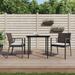 Dcenta Patio Chairs with Cushions 2 pcs Brown 22.2 x22.4 x32.7 Poly Rattan