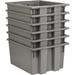 6 Pack Quantum Storage SNT190 Gray Stack & Nest Totes 19.5 x 15.5 x 10