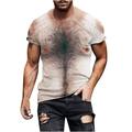 QIPOPIQ Men s Short Sleeve Round Neck Shirts New Funny Pattern Tees Fake Abs T Shirts Novelty T Shirt Fashion Summer Men Print Sports T Shirts & Shirts Gift for Father & Him 2023 Clearance Khaki 2XL