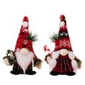 Xmarks Christmas Gnomes Plush with Hand Lamp and Candy Cane Handmade Swedish Tomte Santa Scandinavian Figurine Plush Elf Doll Gnome Christmas Decorations Ornaments Home Decor