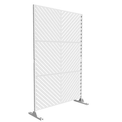 Black Metal Free Standing Outdoor Privacy Screen for Patio Garden