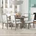 Wood Dining Table Set for 6, Farmhouse Rectangular Dining Table and 6 Upholstered Chairs Ideal for Dining Room, Kitchen