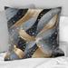 Designart "Grey And Gold Diamond Glam Sequins " Glam Printed Throw Pillow